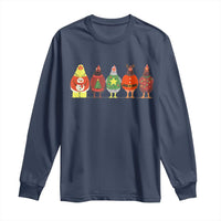 Сute Christmas Chickens Long Sleeve Shirt Funny Xmas Chickens Farm Animals Lover Gift - Wonder Print Shop