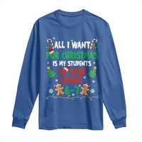 Funny Teacher Christmas 67 Long Sleeve Shirt My Students to Stop Saying 6-7 Six Seven - Wonder Print Shop