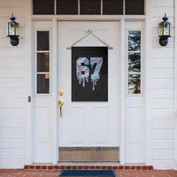 Baseball Drip Number 67 Player Garden Flag Funny Six Seven Meme 67th Birthday Holographic Dripping - Wonder Print Shop