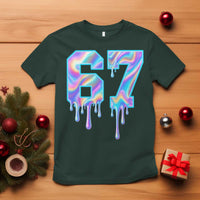Baseball Drip Number 67 Player T Shirt Funny Six Seven Meme 67th Birthday Holographic Dripping - Wonder Print Shop