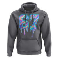 Baseball Drip Number 67 Player Hoodie Funny Six Seven Meme 67th Birthday Holographic Dripping - Wonder Print Shop