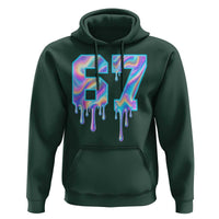 Baseball Drip Number 67 Player Hoodie Funny Six Seven Meme 67th Birthday Holographic Dripping - Wonder Print Shop