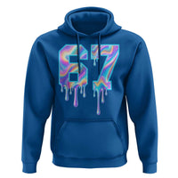 Baseball Drip Number 67 Player Hoodie Funny Six Seven Meme 67th Birthday Holographic Dripping - Wonder Print Shop