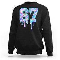 Baseball Drip Number 67 Player Sweatshirt Funny Six Seven Meme 67th Birthday Holographic Dripping - Wonder Print Shop