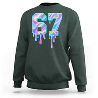 Baseball Drip Number 67 Player Sweatshirt Funny Six Seven Meme 67th Birthday Holographic Dripping - Wonder Print Shop