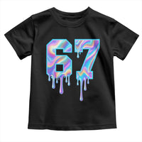 Baseball Drip Number 67 Player Toddler T Shirt Funny Six Seven Meme 67th Birthday Holographic Dripping - Wonder Print Shop