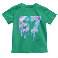 Baseball Drip Number 67 Player Toddler T Shirt Funny Six Seven Meme 67th Birthday Holographic Dripping - Wonder Print Shop