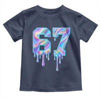 Baseball Drip Number 67 Player Toddler T Shirt Funny Six Seven Meme 67th Birthday Holographic Dripping - Wonder Print Shop