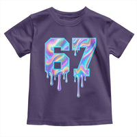 Baseball Drip Number 67 Player Toddler T Shirt Funny Six Seven Meme 67th Birthday Holographic Dripping - Wonder Print Shop