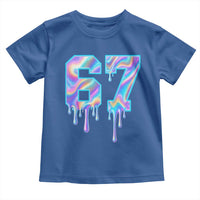 Baseball Drip Number 67 Player Toddler T Shirt Funny Six Seven Meme 67th Birthday Holographic Dripping - Wonder Print Shop