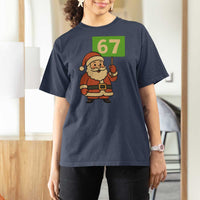 67 Christmas T Shirt For Women Funny Six Seven Meme Brainrot Santa Claus Boys - Wonder Print Shop