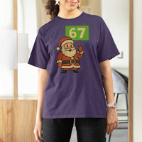 67 Christmas T Shirt For Women Funny Six Seven Meme Brainrot Santa Claus Boys - Wonder Print Shop