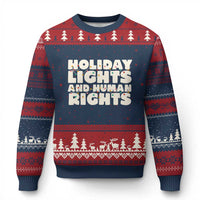 Holiday Lights Human Rights Xmas Ugly Christmas Sweater - Wonder Print Shop