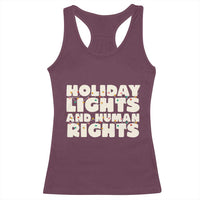 Holiday Lights Human Rights Christmas Racerback Tank Top - Wonder Print Shop