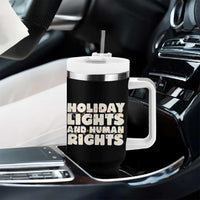 Holiday Lights Human Rights Christmas Tumbler With Handle - Wonder Print Shop