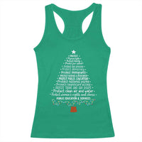 Protect Democracy Christmas Tree Racerback Tank Top Anti Fascism Social Justice - Wonder Print Shop