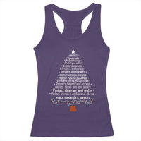 Protect Democracy Christmas Tree Racerback Tank Top Anti Fascism Social Justice - Wonder Print Shop