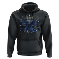 Happy Hanukkah Hoodie Coquette Hanukkah Bow Jewish Menorah