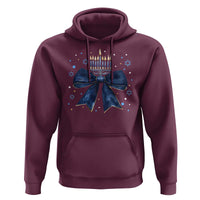 Happy Hanukkah Hoodie Coquette Hanukkah Bow Jewish Menorah