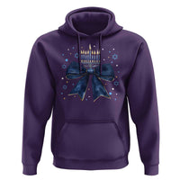 Happy Hanukkah Hoodie Coquette Hanukkah Bow Jewish Menorah