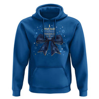Happy Hanukkah Hoodie Coquette Hanukkah Bow Jewish Menorah