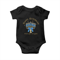 Happy Hanukkah Baby Onesie Jewish Menorah Coquette Bow