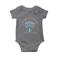 Happy Hanukkah Baby Onesie Jewish Menorah Coquette Bow