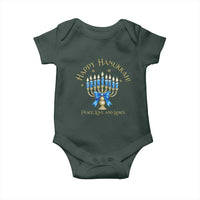 Happy Hanukkah Baby Onesie Jewish Menorah Coquette Bow