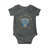 Happy Hanukkah Baby Onesie Jewish Menorah Coquette Bow