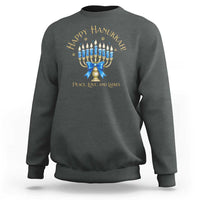 Happy Hanukkah Sweatshirt Jewish Menorah Coquette Bow - Wonder Print Shop