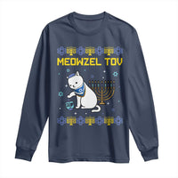 Happy Hanukkah Long Sleeve Shirt Menorah Meowzel Tov Ugly Hanukkah