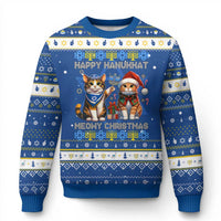 Cat Merry Christmas Happy Hanukkah Hanukkah Ugly Sweater Jewish Christian - Wonder Print Shop