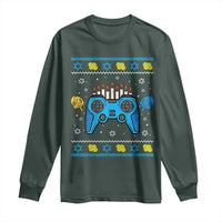 Happy Hanukkah Long Sleeve Shirt Jewish Video Game Gamer Ugly Hanukkah Chanukah