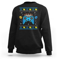 Happy Hanukkah Sweatshirt Jewish Video Game Gamer Ugly Hanukkah Chanukah - Wonder Print Shop