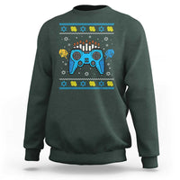 Happy Hanukkah Sweatshirt Jewish Video Game Gamer Ugly Hanukkah Chanukah - Wonder Print Shop