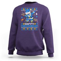 Happy Chrismukkah Merry Christmas Hanukkah Sweatshirt Dabbing Santa Ugly Chanukah Jewish - Wonder Print Shop