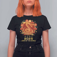 Year Of The Snake 2025 Lunar New Year T Shirt For Women - Wonder Print Shop