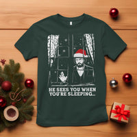 Stranger Christmas T Shirt Funny Murray He Sees You Vintage - Wonder Print Shop