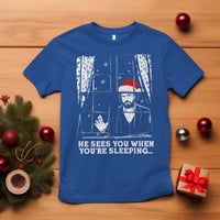 Stranger Christmas T Shirt Funny Murray He Sees You Vintage - Wonder Print Shop