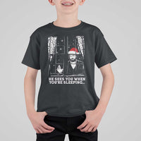 Stranger Christmas T Shirt For Kid Funny Murray He Sees You Vintage - Wonder Print Shop