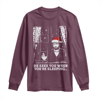 Stranger Christmas Long Sleeve Shirt Funny Murray He Sees You Vintage - Wonder Print Shop