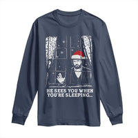 Stranger Christmas Long Sleeve Shirt Funny Murray He Sees You Vintage - Wonder Print Shop