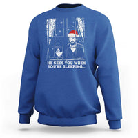 Stranger Christmas Sweatshirt Funny Murray He Sees You Vintage - Wonder Print Shop