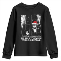 Stranger Christmas Youth Sweatshirt Funny Murray He Sees You Vintage - Wonder Print Shop