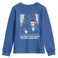 Stranger Christmas Youth Sweatshirt Funny Murray He Sees You Vintage - Wonder Print Shop