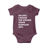 Oh Shit Funny White Elephant Gifts Baby Onesie - Wonder Print Shop