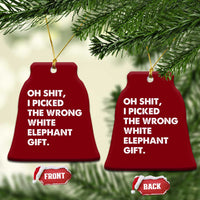 Oh Shit Funny White Elephant Gifts Ceramic Ornament - Wonder Print Shop