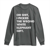 Oh Shit Funny White Elephant Gifts Long Sleeve Shirt - Wonder Print Shop