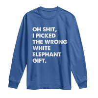 Oh Shit Funny White Elephant Gifts Long Sleeve Shirt - Wonder Print Shop