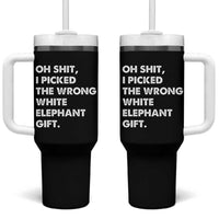 Oh Shit Funny White Elephant Gifts Tumbler With Handle - Wonder Print Shop